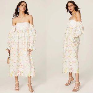 Rosie Assoulin Puff-Sleeve Cotton Off-The-Shoulder Midi Dress 4